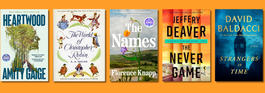 Image of five book covers with corresponding dates