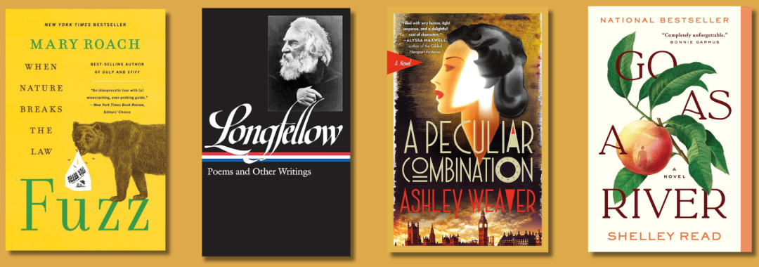 Coming up in Book Groups Fuzz - 11.5. Longfellow - 11.8. A Peculiar Combination - 11.19. Go as a River - 11.25.